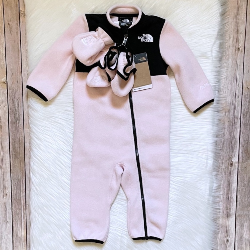 The North Face Baby Denali One-Piece Set With Mittens And Booties